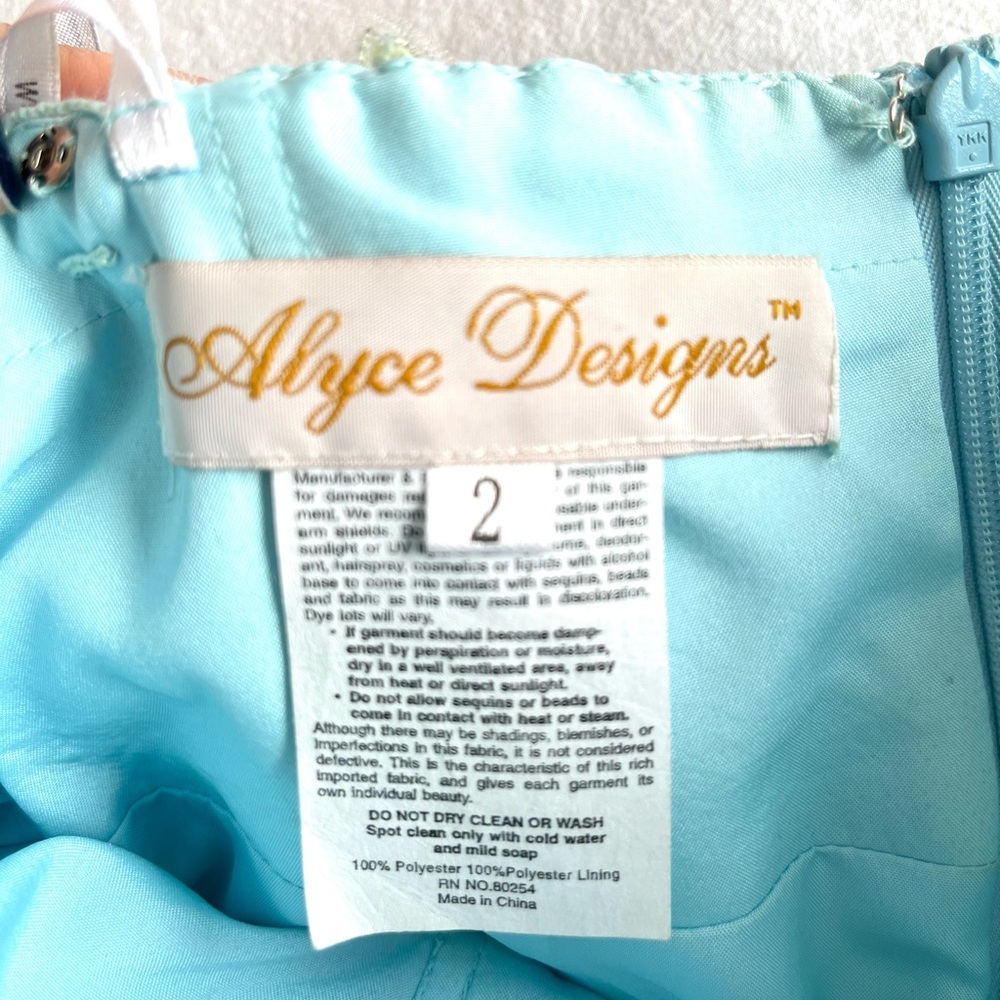 Alyce Paris Light Blue Tiered Tulle Ruffle Prom Dress Sz 2 Regencycore Fairycore - Picture 15 of 16